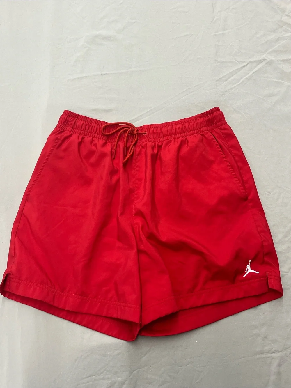 Jordan Red Athletic Shorts with White Jumpman Logo Men’s Size Large